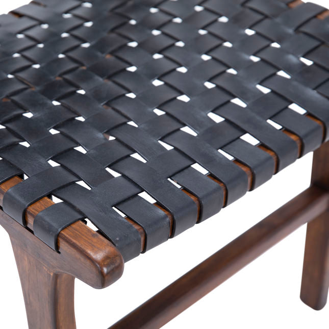 Dale Dining Chair Black Leather/Dark Brown Frame | BeBoldFurniture