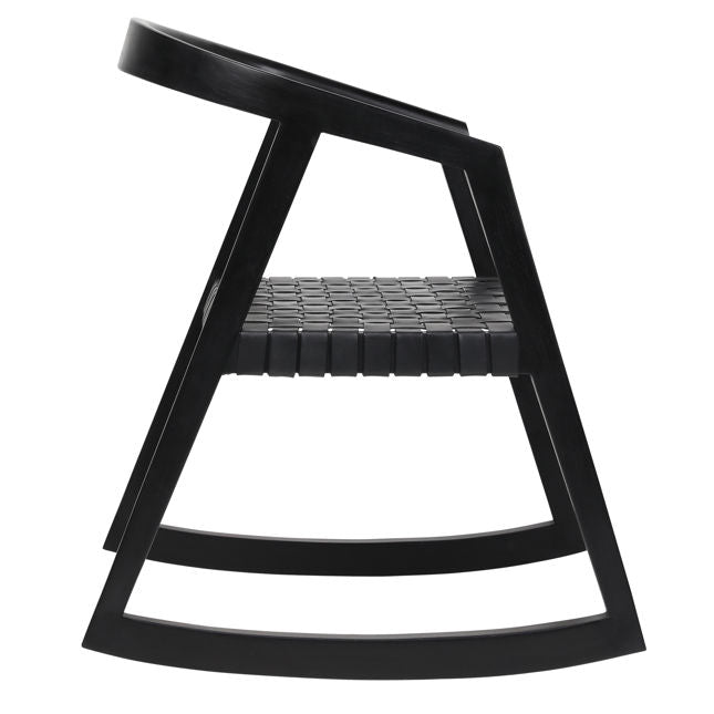 Jolene Rocking Chair Black Leather/ Black Frame | BeBoldFurniture