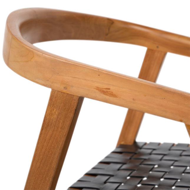 Jolene Rocking Chair Black Leather/ Natural Wood Frame | BeBoldFurniture