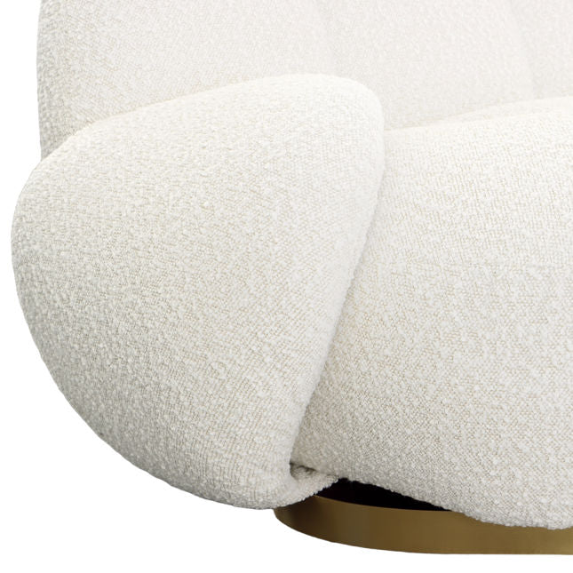 Kass Swivel Chair Cream | BeBoldFurniture