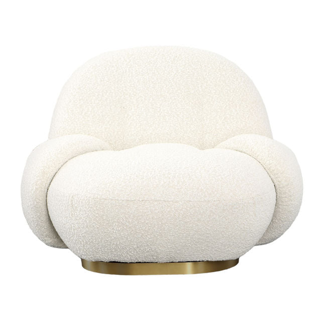 Kass Swivel Chair Cream | BeBoldFurniture