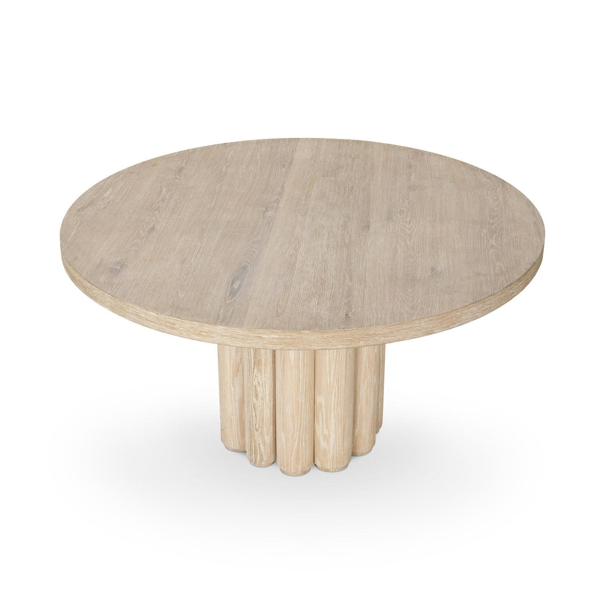 Tiber Round Dining Table Cream Washed in Houston | BeBoldFurniture