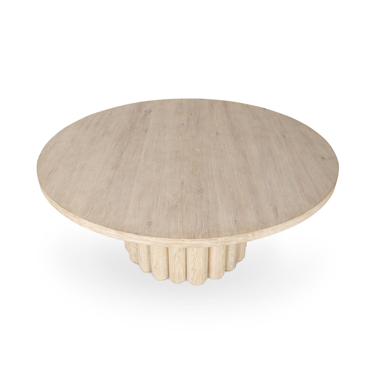 Tiber Round Dining Table Cream Washed in Houston | BeBoldFurniture