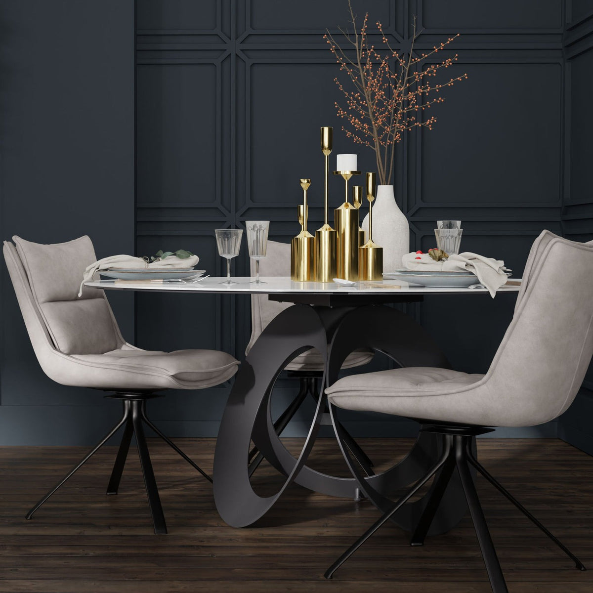 Optic Dining Table in White | BeBoldFurniture