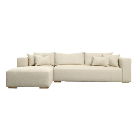 Daphne Chaise Sectional Left Side Chaise Flax  | BeBoldFurniture 