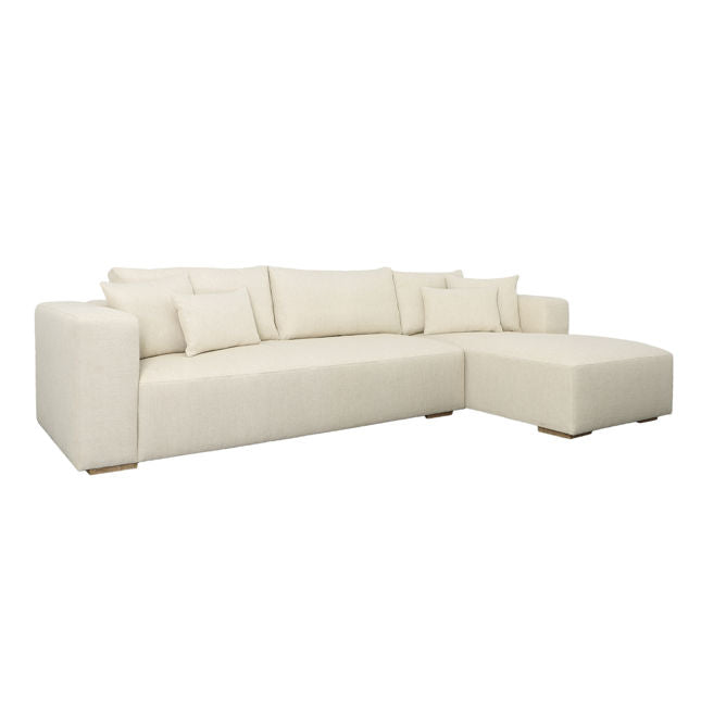 Daphne Chaise Sectional Right Side Chaise Ecru  | BeBoldFurniture 