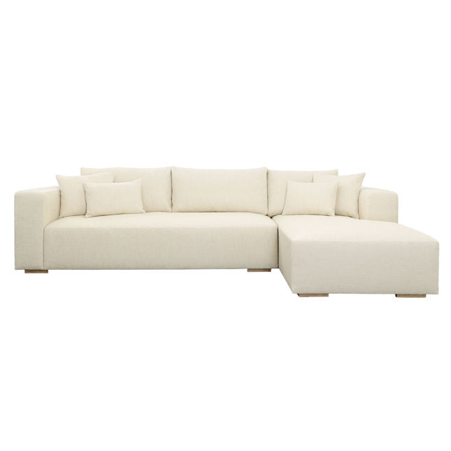 Daphne Chaise Sectional Right Side Chaise Ecru | BeBoldFurniture