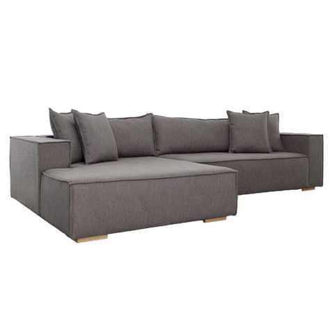 Clarisse Chaise Sectional Left Side Chaise Dark Grey | BeBoldFurniture
