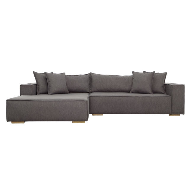 Clarisse Chaise Sectional Left Side Chaise Dark Grey | BeBoldFurniture