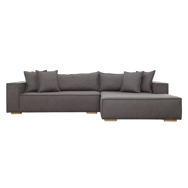 Clarisse Chaise Sectional Right Side Chaise Dark Grey | BeBoldFurniture