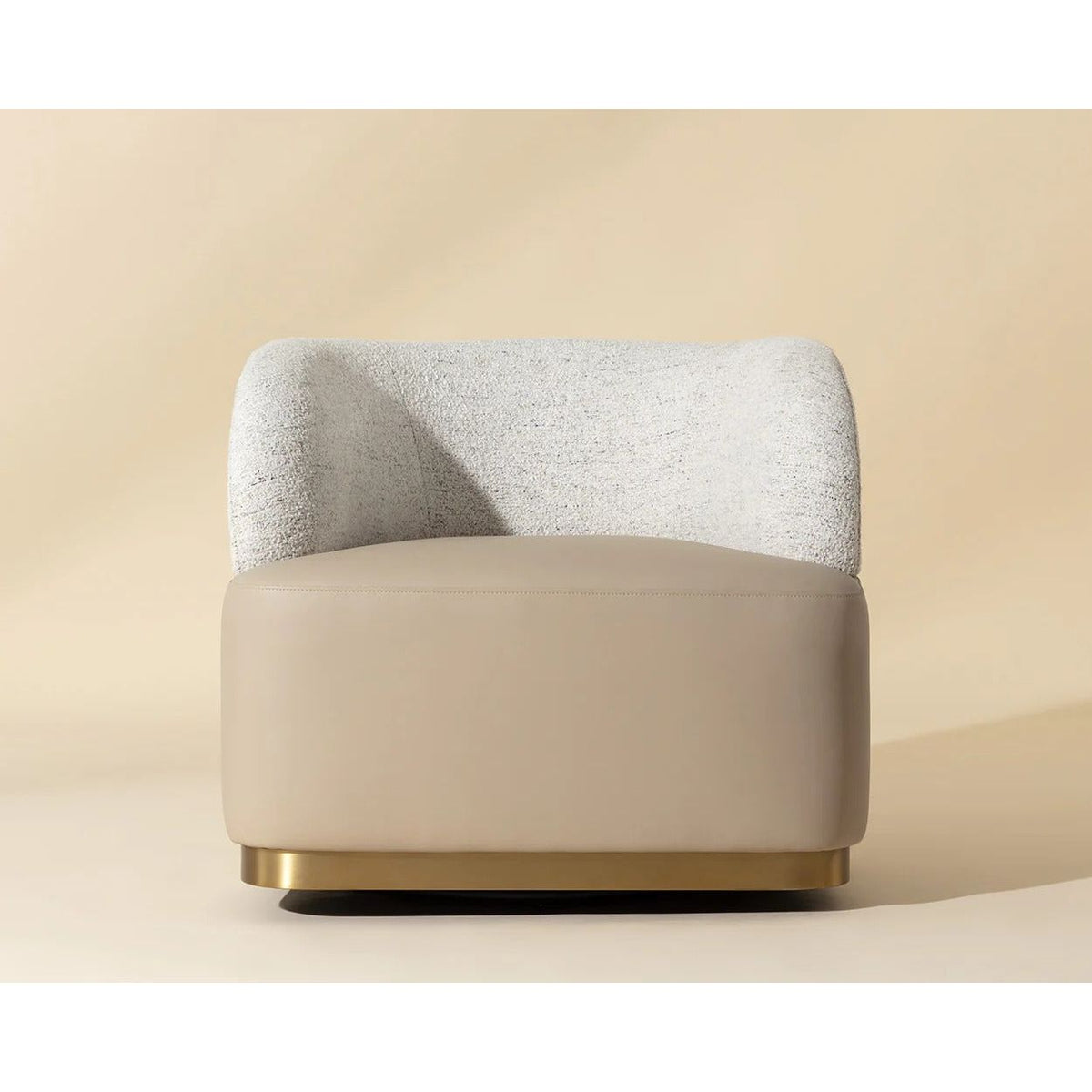 Brinda Napa Beige Swivel Lounge Chair in Houston | BeBoldFurniture