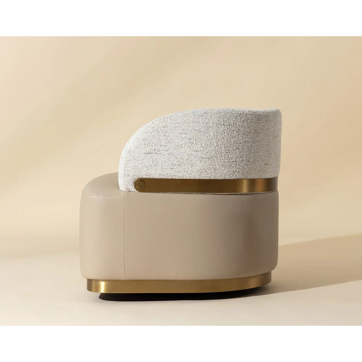 Brinda Napa Beige Swivel Lounge Chair in Houston | BeBoldFurniture