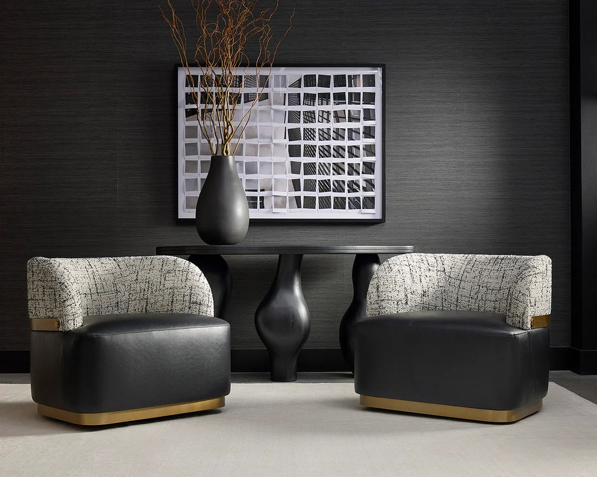 Brinda Bravo Black Swivel Lounge Chair in Houston | BeBoldFurniture