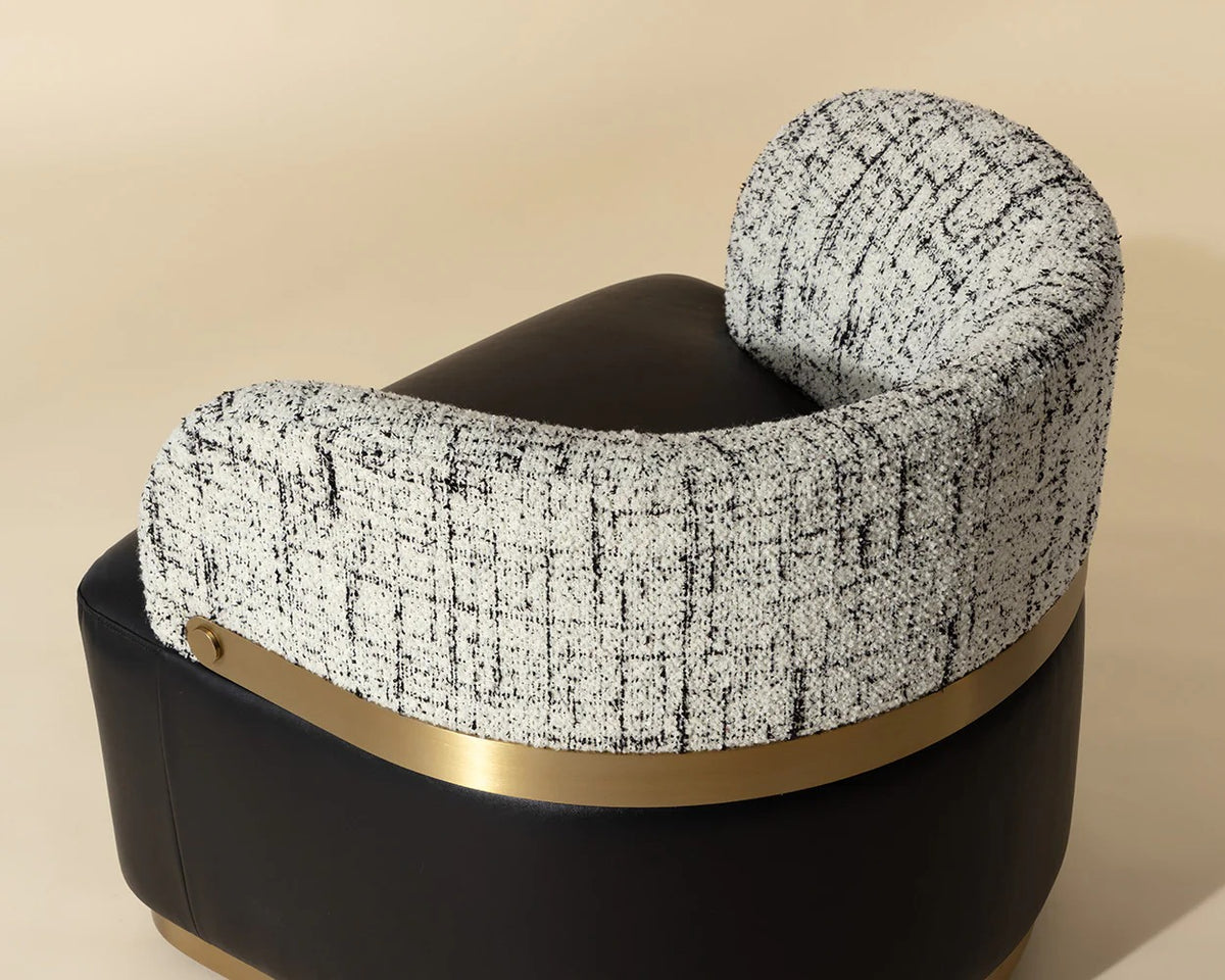 Brinda Bravo Black Swivel Lounge Chair in Houston | BeBoldFurniture