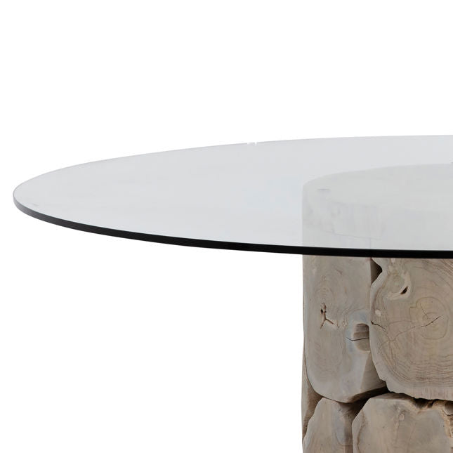 Briar Round Dining Table Bleached Teak | BeBoldFurniture