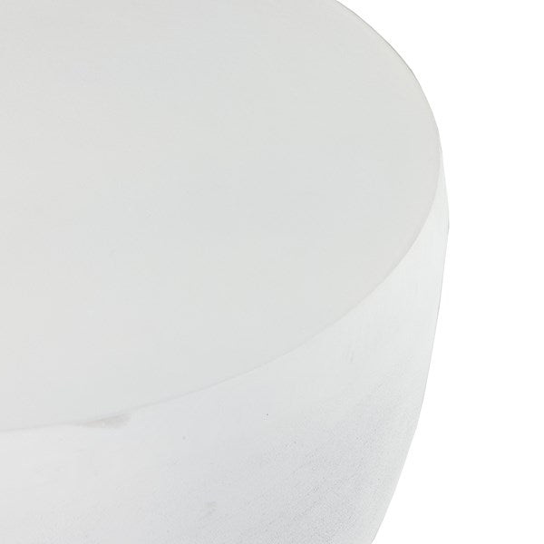 Basil Outdoor End Table Matte White - Be Bold Furniture