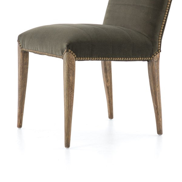 Nate Dining Chair Modern Velvet Loden - Be Bold Furniture