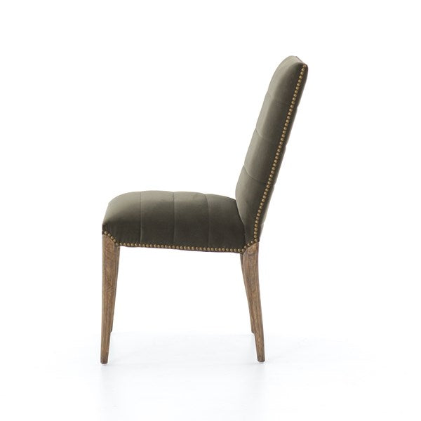 Nate Dining Chair Modern Velvet Loden - Be Bold Furniture