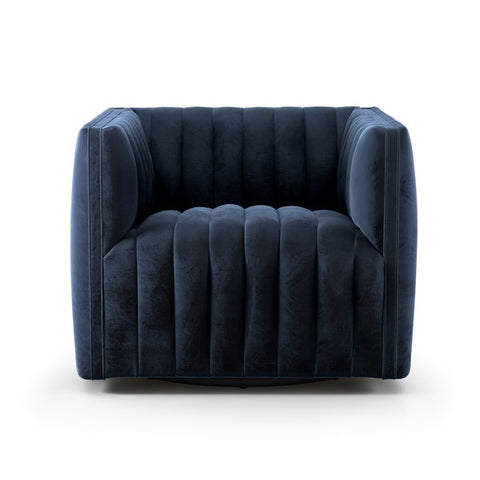 Augustine Swivel Chair Sapphire Navy - Be Bold Furniture