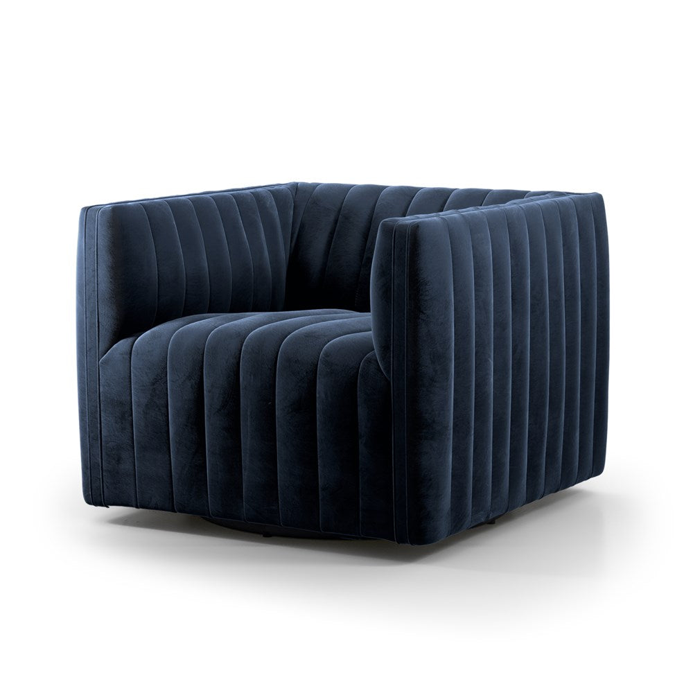 Augustine Swivel Chair Sapphire Navy - Be Bold Furniture