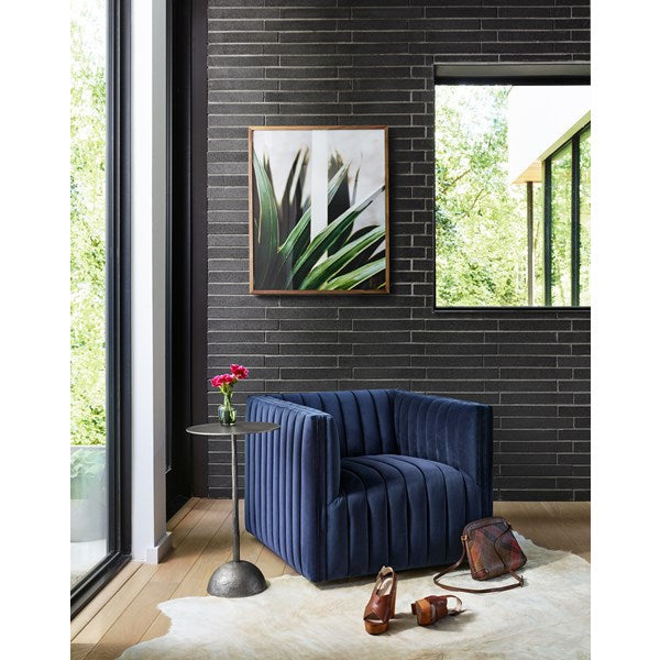 Augustine Swivel Chair Sapphire Navy - Be Bold Furniture