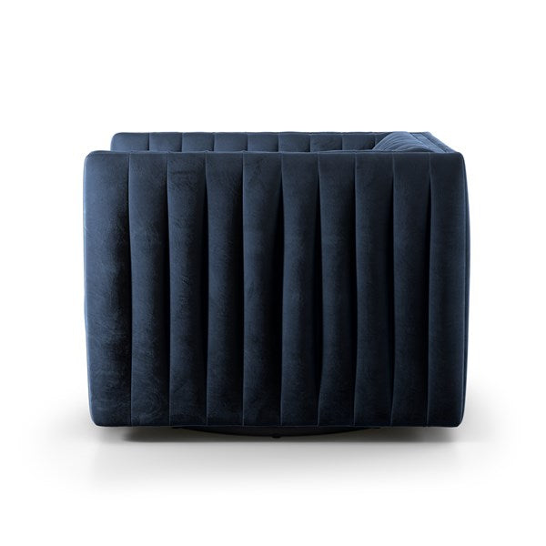 Augustine Swivel Chair Sapphire Navy - Be Bold Furniture