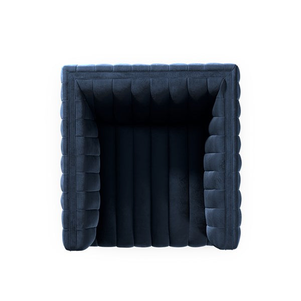 Augustine Swivel Chair Sapphire Navy - Be Bold Furniture