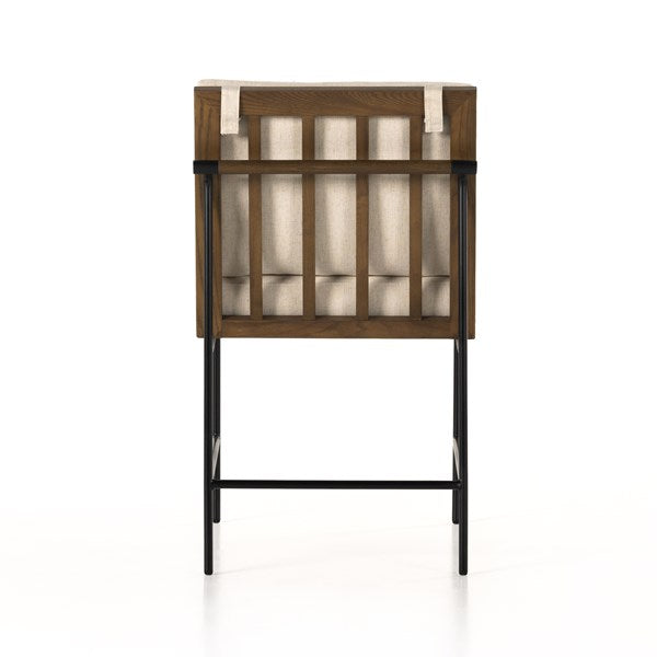 Crete Dining Chair Savile Flax W/ Brown Frame - Be Bold Furniture