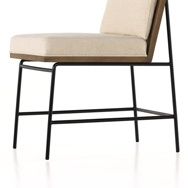Crete Dining Chair Savile Flax W/ Brown Frame - Be Bold Furniture