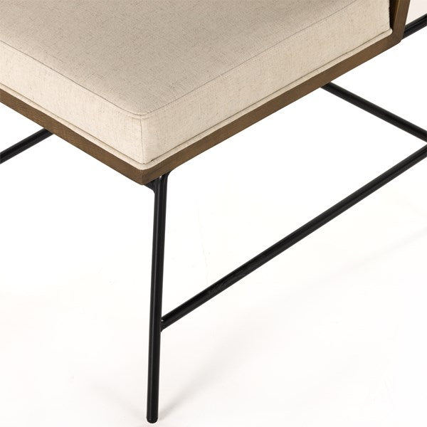 Crete Dining Chair Savile Flax W/ Brown Frame - Be Bold Furniture