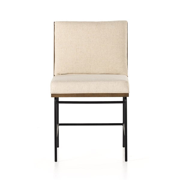 Crete Dining Chair Savile Flax W/ Brown Frame - Be Bold Furniture