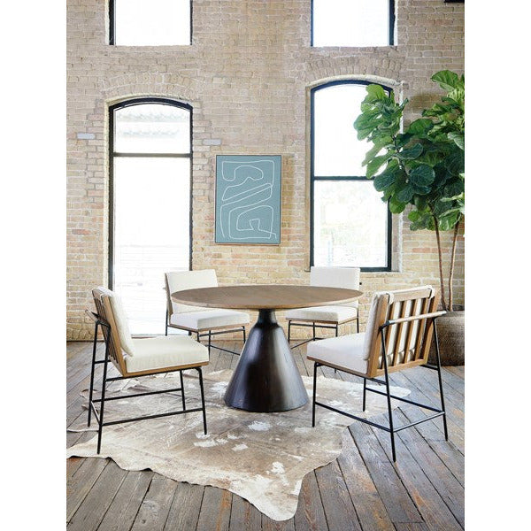Crete Dining Chair Savile Flax W/ Brown Frame - Be Bold Furniture