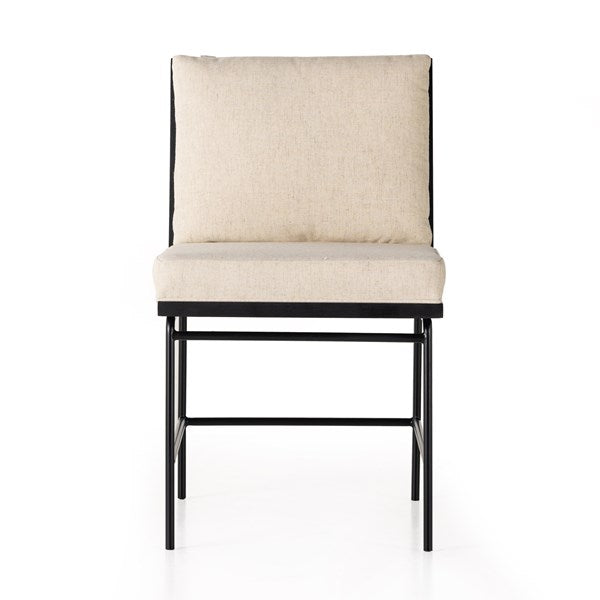 Crete Dining Chair Savile Flax W/ Black Frame - Be Bold Furniture