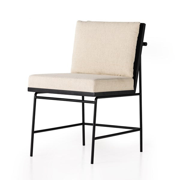 Crete Dining Chair Savile Flax W/ Black Frame - Be Bold Furniture