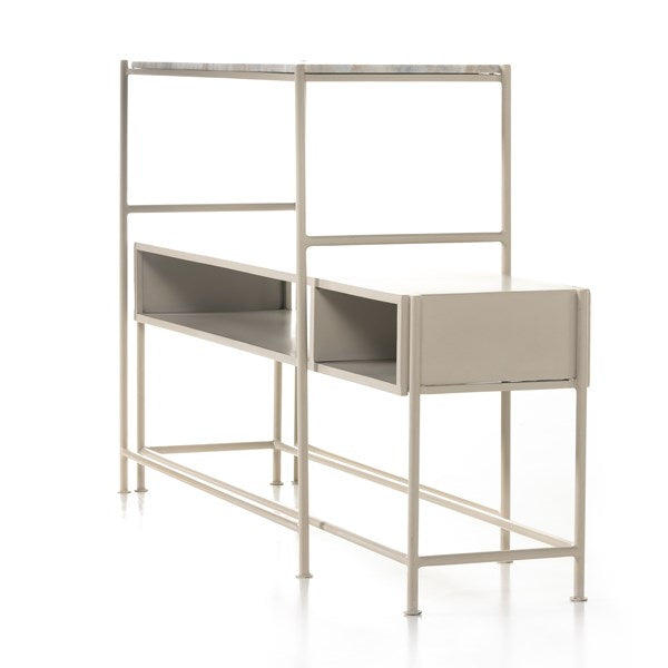 Dionne Console Table-Creamy Taupe Marble - Be Bold Furniture