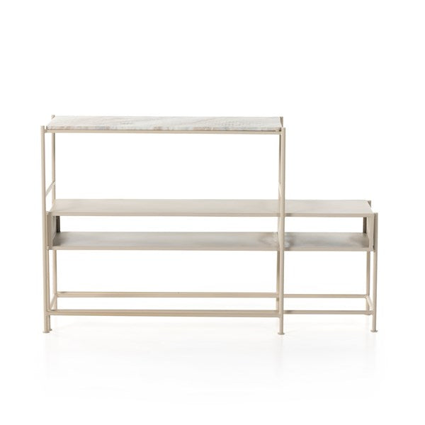 Dionne Console Table-Creamy Taupe Marble - Be Bold Furniture