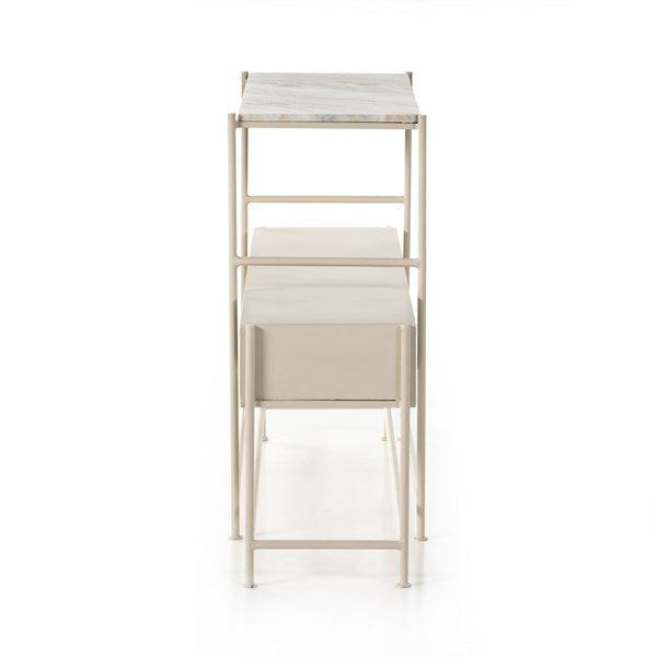Dionne Console Table-Creamy Taupe Marble - Be Bold Furniture