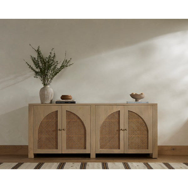 Tilda Sideboard Natural Mango - Circle Cane - Be Bold Furniture