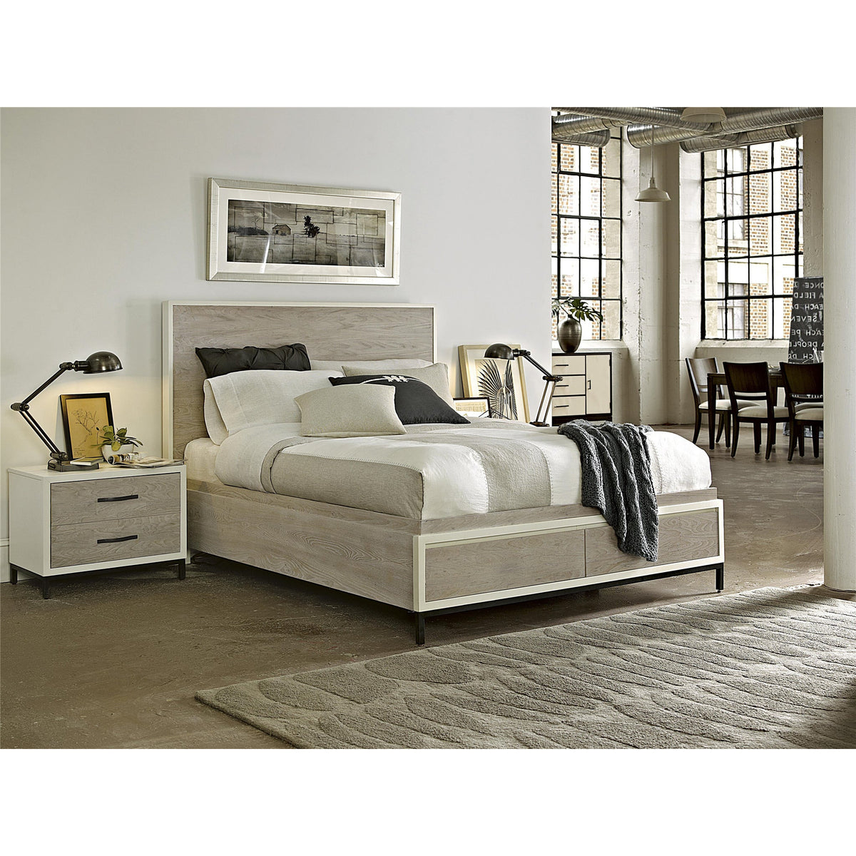 Spencer Nightstand Gray and Parchment - Be Bold Furniture