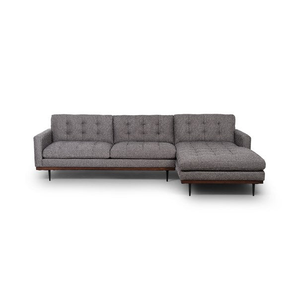 Lexi 2pc Sectional Raf Chaise Capri Ebony - Be Bold Furniture