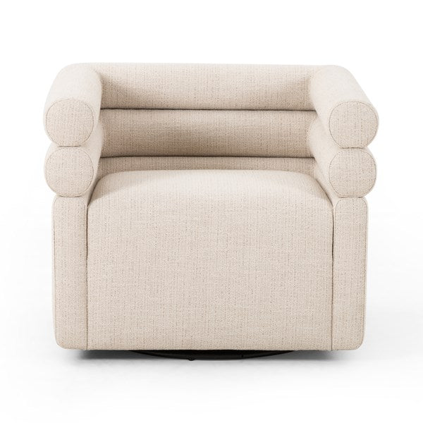Evie Swivel Chair Hampton Cream - Be Bold Furniture