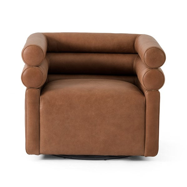 Evie Swivel Chair Palermo Cognac - Be Bold Furniture