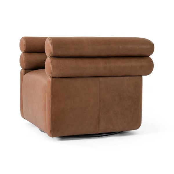Evie Swivel Chair Palermo Cognac - Be Bold Furniture
