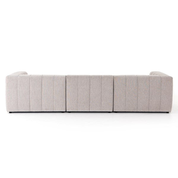 Langham Channeled 3-Pc Sectional Right Chaise Napa Sandstone - Be Bold Furniture