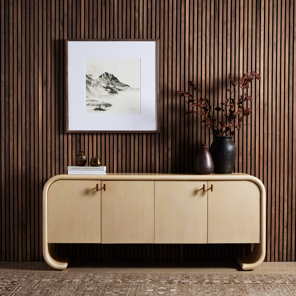 Zoia Sideboard-Ivory Mahogany Veneer