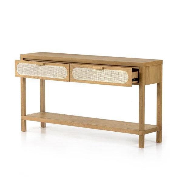 Allegra Console Table-Honey Oak Veneer - Be Bold Furniture