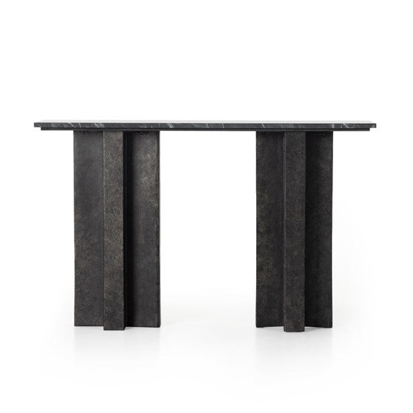 Terrell Console Table Black Marble - Be Bold Furniture