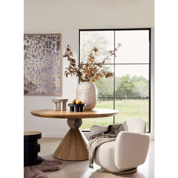 Enya Swivel Chair Gibson White - Be Bold Furniture