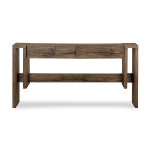 Beam Console Table-Rustic Fawn Veneer - Be Bold Furniture