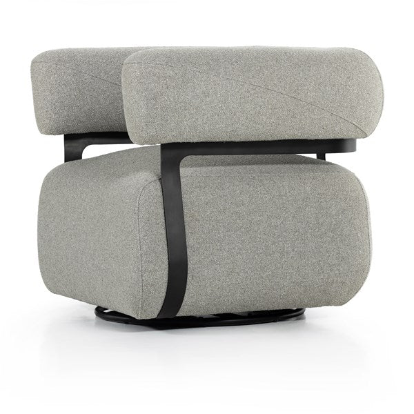 Gareth Swivel Chair Torrance Silver - Be Bold Furniture